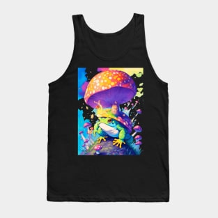 Mushroom land colorful toad lots of pretty colors soft color palette vintage tone Tank Top